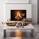 Skyflame Small Gas Fireplace Logs - 4 Pcs Ceramic Wood Logs and Accessories for All Types of Indoor Gas Inserts, Ventless, Propane, Gel, Ethanol, Electric or Outdoor Fireplaces & Fire Pits