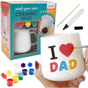 DIY Mug Painting Kit for Adults & Kids Includes Blank Ceramic Mugs to Decorate, Paintable Mugs, and Painting Supplies Paint Your Own Mug for Mother's Day Father's Day Gifts!