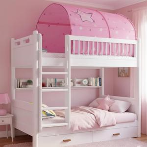 Alvantor Starlight Bed Canopy Dream Play Tents Playhouse Privacy Space Twin Sleeping Indoor Stars Boys Girls Pop Up Portable Frame Curtains Pink, Patent Pending
