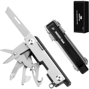 Mossy Oak Multitool,12-in-1 EDC Keychain Multitool with Pocket Knife, Scissors, Screwdrivers, Bottle Openers, Whistle - Mini Gadgets for Outdoor, Camping, Hiking, Survival, Repairing for Men