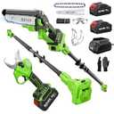 BUYJOY 4-in-1 Electric Pruning Shears & 6 Inch Pole Saw Combo