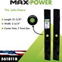Maxpower 561811B 2 Set of 3-N-1 Blades for Many 42 in. Cut John Deere Mowers, Replaces OEM #'s GX22151 and GY20850