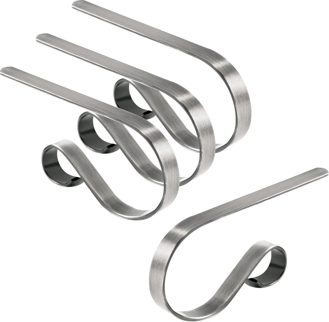 Christmas Stocking Holder Hanger,4 Pack Adjustable Stocking Holders for Mantle and Fireplace Metal Decoration for Xmas Holiday Party