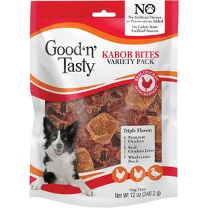 Good n Tasty Kabob Bites, 12 oz, Treats For Dogs, Made with Real Chicken (Best By: 03/01/2026)