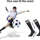 XuoAz 2 Pairs Kids Soccer Socks for Boys Girls - Youth Softball Long Tube Socks Knee High Uniform Sports Socks 6-12 Years (Black)