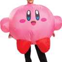 Disguise Kirby Inflatable Costume For Kids, Official Kirby Inflating Jumpsuit And Fan Up To Kid's Medium