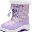 Blikcon Kids Boys Girls Snow Boots Water-resistant Winter Boots - Warm Plush Faux Fur Lined, Side Zipper & Non-Slip Sole (Toddler/Little Kid) Size 9