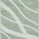 Hedlive Modern Waved Print Runners for Hallways, 2.5x8 Sage Green Washable Runner Rug, Non Slip Low Pile Kitchen Runners, Soft Abstract Neutral Striped Carpet Runner for Bedroom Laundry