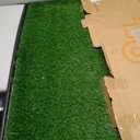Dog Grass Large Potty Patch, Dog Litter Boxes Artificial Grass Bathroom Turf for Pet Training, Washable Puppy Pee Pad, Perfect Indoor/Outdoor Portable Potty Pet Loo (Tray system-35"X22.6")
