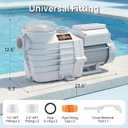 TURBRO 2.5 HP Variable Speed Swimming Pool Pump, 6,840 GPH High Flow Self-Priming Pump for In/Above-Ground Pools, with Strainer Basket, 1.5” and 2.0” NPT Fittings, 220-240V, FS25V