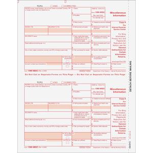 1099-MISC Tax Forms for 2025 | 2-up Federal Copy A Form Only | Qty 10
