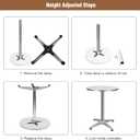 REDCAMP 24" Cocktail Table with Black Cover, Folding Round Bar Table Pub Table with Flip-Up Top for Parties Restaurant, 30" /45" Two Heights Adjustable