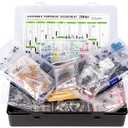 2200 pcs Electronic Component Assortment Kit, Capacitors, Resistors, Transistors, Inductors, Diodes, Potentiometer, IC, LED and PCB