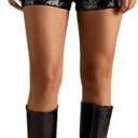 MakeMeChic Women's Cheetah Print Shorts Y2K Sequin Leopard Mini Micro Shorts (X-Large, Black)