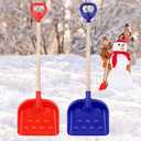 Kids Snow Shovel 30" Detachable Kids Digging Snow Shovel with Plastic Scoop & Wood Handle Portable Kids Shovels for Outdoor Yard Garden Activities Driveways Snow (1 pc Blue+1 pc red)