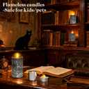 Flameless Candles with Remote, Battery Operated Flickering Flameless Candles, Pack of 8 Black LED Candles with Timer, 4 Pillars Candles and 4 Votives Candles Set for Wedding, Holiday, Party