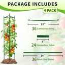 TCBWFY 4-Pack 48-Inch Adjustable Tomato Cages, Heavy-Duty Metal Plant Support Trellis for Garden and Pots, DIY Tomato Stakes, Height Adjustable 16 to 192 Inches