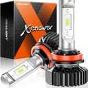 SEALIGHT H1 1 LED Bulbs for H9 H8 Light Bulbs, SuperBright 6000K White, 1:1 Size Plug-N-Play Design, Canbus Eror Free AntiHyper Flashing, Pack of 2