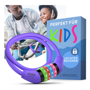 Bike Locks Cable for Kids - Colorful & Keyless - Secure Your Child's Bike - Easy-to-Use Bicycle Accessory, High Security 5 Digit Resettable Combination Coiling Bicycle Lock, Anti Theft