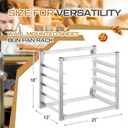 Blulu 5 Tier Wall Mounted Sheet Bun Pan Rack 21 x 13 x 18 Fits 5 Half Size Sheet Pans Aluminum Baking Tray Racks for Bakeries Restaurants Catering Kitchens