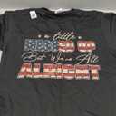 Little Messed Up But We're Alright Vintage USA Flag T-Shirt (Small, Black)