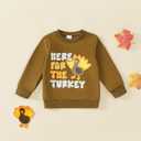 Toddler Girl Thanksgiving Outfit Little Turkey Sweatshirt+Bow Skirt Set Fall Clothes (18-24 Months, Dark Brown)