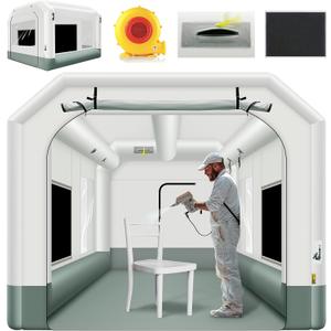 GORILLASPRO 13x10x8Ft Inflatable Paint Booth Tent with 550W Blower, Spray Tent with Air Filter System, Used for DIY Painting Car Truck Motorcycle Garage Furniture Parts Paint Renovation