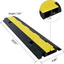 1 Pack Rubber Cable Ramp Hose Cable Protector Ramp 2 Channel 22000Lbs Load Capacity Traffic Speed Bump Wires Power Lines Extension Cord Cover for Indoor Outdoor