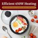 Elite Gourmet EGL-6101 Personal Stir Fry Griddle Pan, Rapid Heat Up, 650 Watts Non-stick Electric Skillet with Tempered Glass Lid, Red