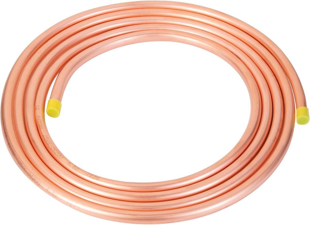 Copper Tubing 3/8" OD x 0.328" ID x 10 Ft - 99.9% C12200 Pure ACR Copper Tube,Refrigeration Seamless Round T2 Pure copper tubes,Round Seamless Tubing for Refrigerator HVAC System Industry DIY