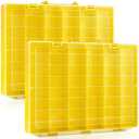 Juexica 2 Pcs Large 48 Grids Plastic Storage Bead Organizer Box, Tackle Box, Compartment Organizer Container with Adjustable Dividers for Jewelry Art Crafts Toys Screw Small Parts(Yellow)