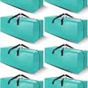 Cosy Family 8 Pack Heavy Duty Extra Large Moving Bags with Backpack Straps - Strong Handles & Zippers, Storage Totes For Space Saving, Fold Flat, Alternative to Moving Box (40 gal, Aquamarine)