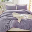 Litanika Grayish Lavender Purple Comforter Set King Size, 3 Pieces Lightweight Solid Bedding Comforter Set, All Season Fluffy Bed Set (104x90In Comforter & 2 Pillowcases)