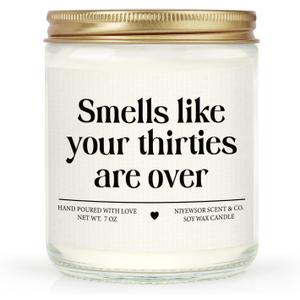 Niyewsor 40th Birthday Gifts Women Men, Forty Birthday Candle, 1985 40th Birthday Decorations for Women Men, 40 Year Old Bday Gifts for Friend, Sister, Wife, Husband, Handmade, 7oz