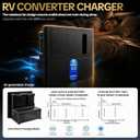 WF-8955-AD 55amp RV Power Converter with Auto-Detect 3-Stage Charging –Compatible with Trailers, Campers 105-130VAC Input