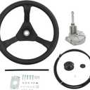 16FT Steering Rotary System Boat Kit with 13.5 Inch steering wheel,3/4" Tapered Shaft for Waterborne Vehicles