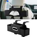 Back Seat Car Organizer, Multifunctional Car Seat Back Storage Box with Hook Tissue Box Cup Holder can Hold Phone Drinks Handbag fits Most Vehicles(COLOR:Black)