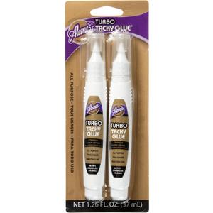 Aleene's Turbo Tacky Glue Pen for Crafts, Precision Tip Application, Stong Bond Adhesive, Dries Clear, .63 fl oz 2-Pack