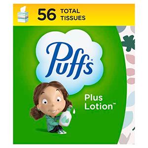 Puffs Plus Lotion Facial Tissue, 10 Cube Box, 56 Tissues Per Box