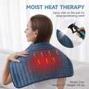 Heating Pad for Back Pain Relief, ZUODUN Electric Heating Pads for Cramps with Auto Shut Off & 6 Heat Levels, Moist Heat Therapy, Machine Washable, LED Controller, Gifts for Women, Men, Blue