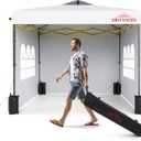 10x10 Pop Up Canopy with Sidewalls, Easy Up Canopy Tent, Heavy Duty Tents for Parties, One Person Set Up Event Tent, White (Silver-coated White)