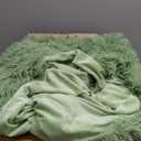 Fluffy Duvet Cover Set Full Size Green Ultra Soft Shaggy Fluffy Comforter Cover Set Fuzzy Quilt Cover Set Bedding Set 3Pcs (1Duvet Cover + 2Pillow Shams) with Zipper Closure Avocado Green