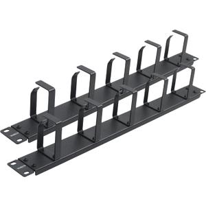 RIVECO 1U 5 D Ring Cable Management for Racks & Cabinets Wire Managing Cable Raceway 19" Rack Mount 2PCS Black