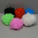 Star Brand Long Lasting Bath Sponge 6 Counts | 60g Heavy Bath Mesh Pouf with Suction Cup | Big Shower Sponge and Loofahs | Holding Up Bathing Exfoliator and Body Scrubber
