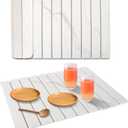 Stone Dish Drying Mat for Kitchen Counter, 24''15'' White Marble Dishes Drying Matt Kitchen Counter, Absorbent Diatomaceous Earth Bath Quick Dry Mats for Tableware, Bottles and Cup