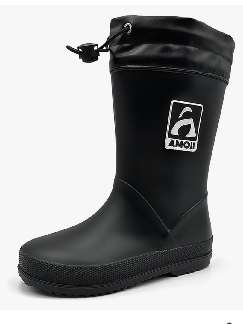 Amoji Kid Rain Boots Boy Rubber Waterproof Garden Boots Girl Rainboots JT6517 Size 23
