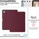 Supveco Case for iPad Air 11 Inch (M4 2026/M3 2025/M2 2024),iPad Air 5th/4th Generation 10.9 Inch 2022/2020 with Pencil Holder-[Auto Wake/Sleep],Premium Folio Stand Soft TPU Back Cover-Wine