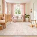 Soalmost Pink 8x10 Area Rugs for Baby Girl Nursery, Washable Rugs Vintage Floral Non-Slip Low Pile Soft Throw Carpet for Living Room Dining Room Bedroom Kids Playroom (Pink, 8'x10')