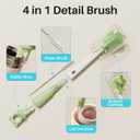 JOYMOOP Silicone Bottle Brush & Straw Cleaner Brush Set, Multi-Functional Bottle Washer for Sports Water Bottle,Glassware,Vase,and Narrow Neck Containers,Green
