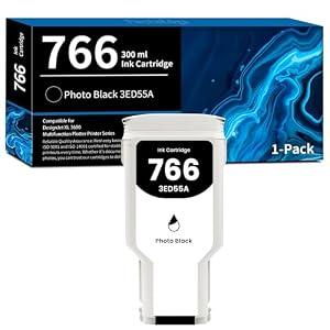 766 Ink Cartridge P2V94A 3ED55A Photo Black Ink 300ml 1-Pack Replacement for HP 766 Ink for DesignJet XL 3600 Printer Ink, 766 P2V94A 3ED55A Photo Black Ink